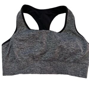 Champion Women's Size L Gray and Black Sports Bra Removable Pads NEW
